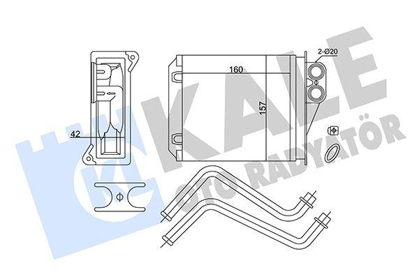 KALORIFER RADYATORU ARKA MERCEDES SPRINTER B906 06> . VW CRAFTER 30-35-50 06> - KALE - OEM A0038359001