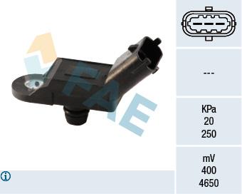 MAP SENSÖRÜ FIAT DOBLO 05> 500 07> PUNTO 09> BRAVO II 07>14 BRAVA 00> ALFA ROMEO GIULIETTA 10> MITO 09> 147 01> 156 01> LANCIA YPSILON 03>11 DELTA III 07>14 1.3JTD 1.4 TB 1.9JTD - FAE - OEM 55206796
