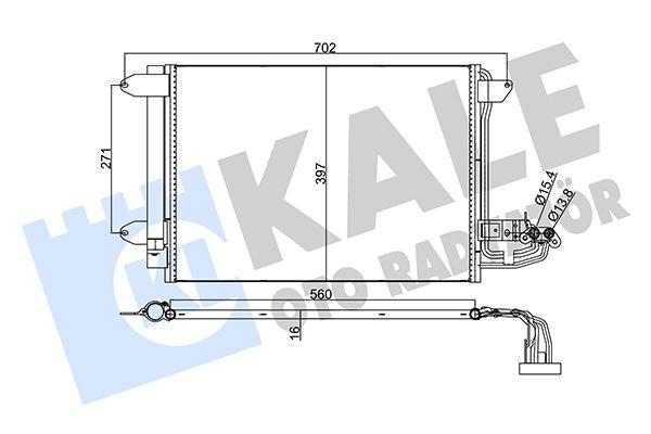 KLİMA KONDENSERİ A3-LEON-TOLEDO-OCTAVIA-CADDY III-GOLF V-VI-JETTA IV-TOURAN (AL/AL) (580x391x16) - KALE - OEM 1K0820411E