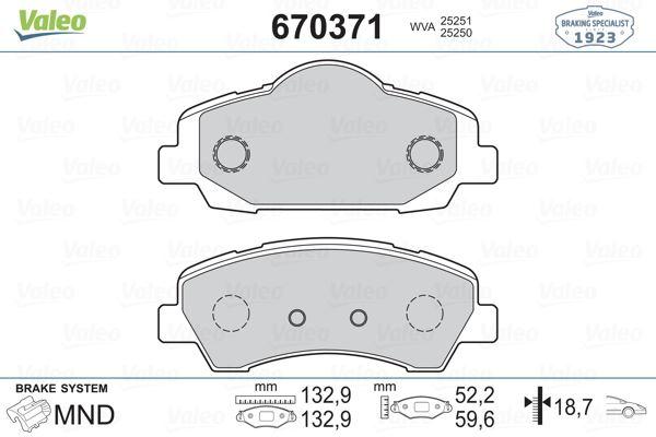 FREN BALATASI ON P301 P308 II 13> C-ELYSEE 1.2 VTI 12> C4 CACTUS 14> - VALEO - OEM 1610699280