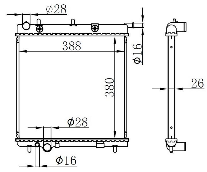 MOTOR SU RADYATORU BRAZING C3 1.4I 02> 380×388X26  OTOMATIK SANZUMAN - ORIS - OEM 1330C1
