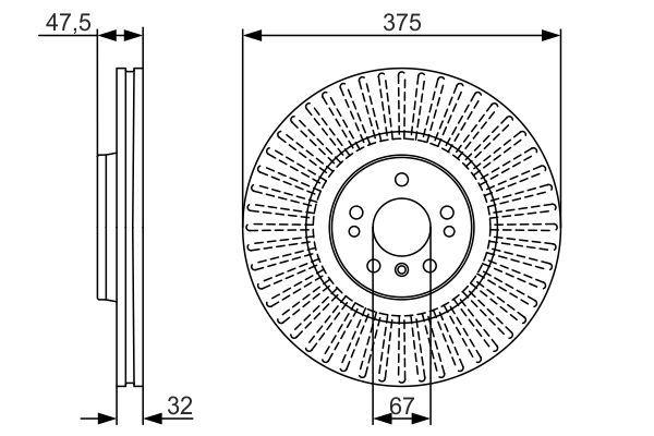 FREN DISKI ON 4-matic MERCEDES GL-CLASS X164 06>12 - BOSCH - OEM A1644211512