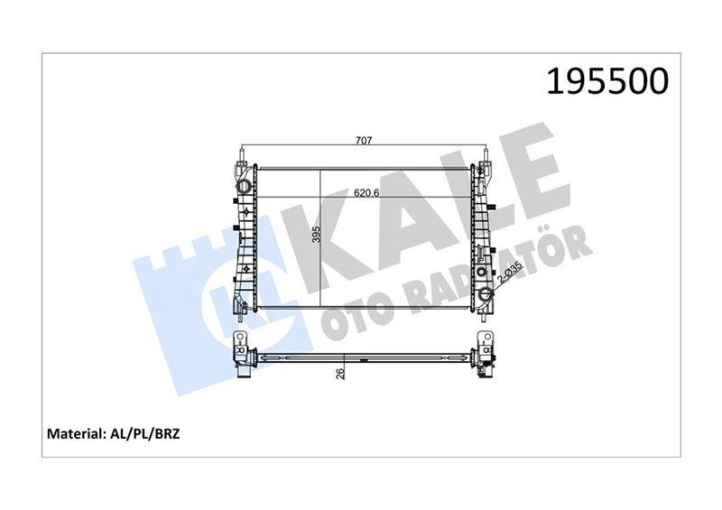 RADYATOR (195500) 1SIRA ALB SISTEM LINEA 1.3JTD - KALE RADYATOR - OEM 51785217