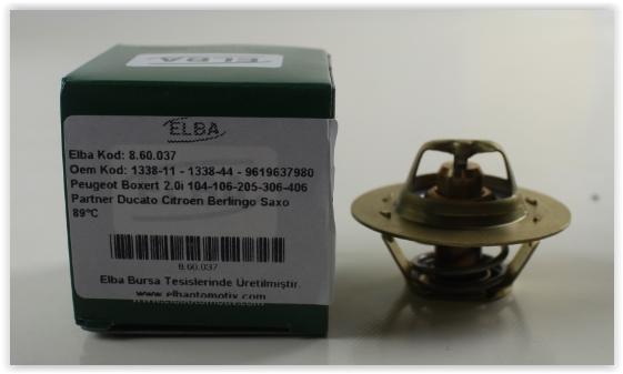 TERMOSTAT (88C) PEUGEOT P106-P205-P306-P309-P405-P605-P104-P806-PARTNER-BOXER CITROEN BERLINGO-XSARA-SAXO-JUMPER-XANTIA-ZX-BX-AX-XM RENAULT R11-FLASH-R9-R19 DZL-LGN(93-01)-KNG-DUCATO - ELBA - OEM 1338.44
