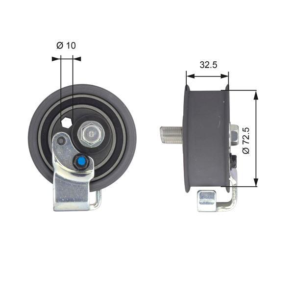 EKSANTRIK GERGI RULMANI VW PASSAT 96-05 A4 96-01 AUDI A6 97-05 1.8 1.8T - GATES - OEM 058109243E