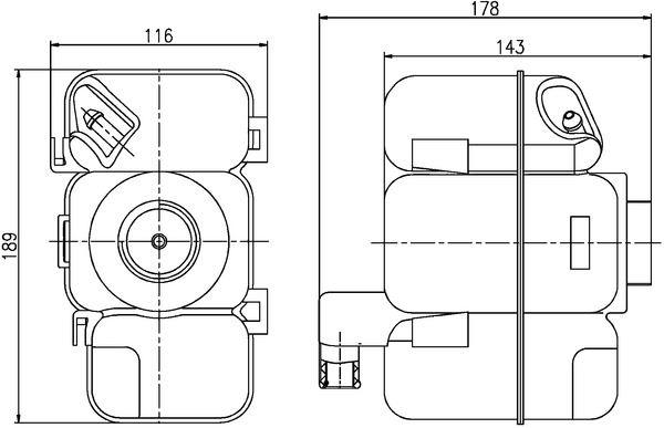 RADYATOR YEDEK SU DEPOSU VOLVO C70 I S60 I S80 I V70 III XC70 I 01> - MAHLE - OEM 30741154
