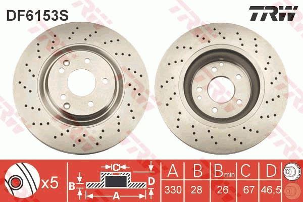 FREN DISKI ON MERCEDES AMG W203 CL203 S203 C209 A209 R171 - TRW - OEM A2034211312