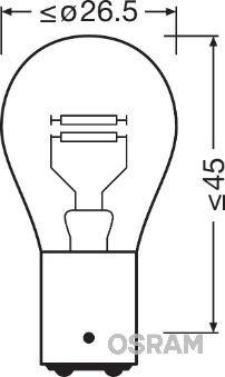 AMPUL 24V 1016 STOP 21/5W (ÇİFT DUY) (ŞAŞI TIRNAK) - OSRAM
