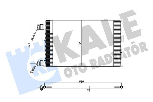 KLIMA RADYATORU 572×355X12 BRAZING AL/AL KURUTUCUSUZ MERCEDES BENZ CITAN 108/109/111/112CDI 12 21 - RENAULT KANGOO EXPRESS KANGOO / GRAND KANGOO II 1.5DCI 1.6 16V 08- - KALE - OEM 8200455795