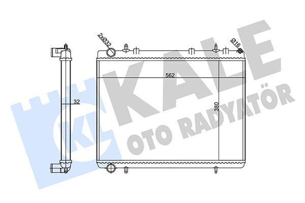 SU RADYATORU P307-C4 EW10A 2.0 16V (MEKANIK) (378X538X26) (01-06) (AL-PL) (MANUEL) - KALE RADYATOR - OEM 133388