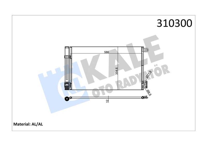 KLIMA RADYATORU 570×354X12 BRAZING AL/AL KURUTUCULU FIAT FIORINO 1.4 1.3DMTJ 07- - PEUGEOT BIPPER BIPPER TEPEE 1.4 1.4HDI 08- MT - KALE - OEM 55700406