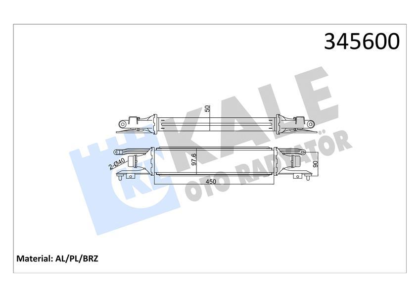 TURBO RADYATORU (INTERCOOLER) CORSA D (AL/PL/BRZ) (450X97X52) - KALE RADYATOR - OEM 6302078