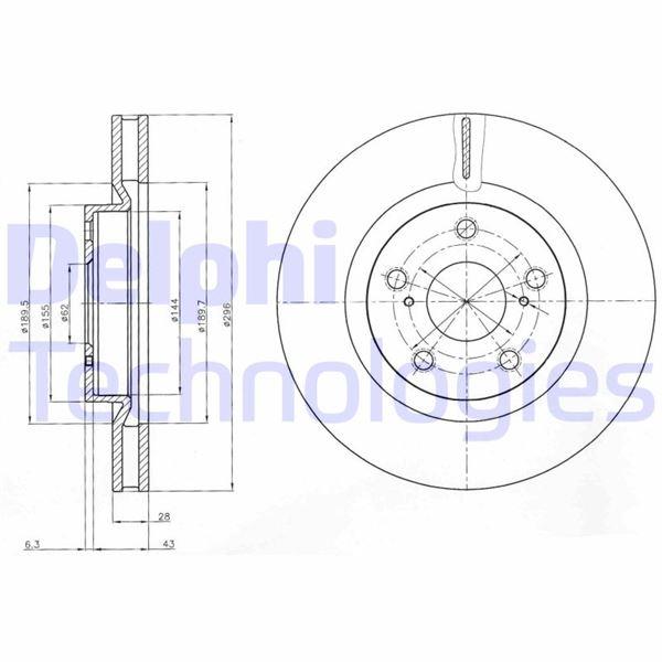 FREN DISKI ON CAMRY 06>11 RAV4 05>12 HAVALI 296MM  #### - DELPHI - OEM 4351242100
