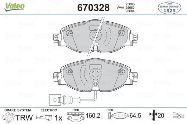 ÖN BALATA GOLF7-A3-LEON-TIGUAN-PASSAT-OCTAVIA-SUPERB 12=> - VALEO - OEM 8V0698151
