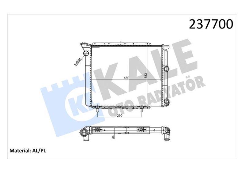 RADYATOR (237700) 2 SIRA AL+PL SISTEM R11 TXE (ALIMINYUM) - KALE RADYATOR - OEM 7702188511