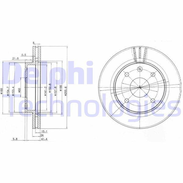 FREN DISKI ON (4D 256MM) LACETTI 05- - DELPHI - OEM 96549782
