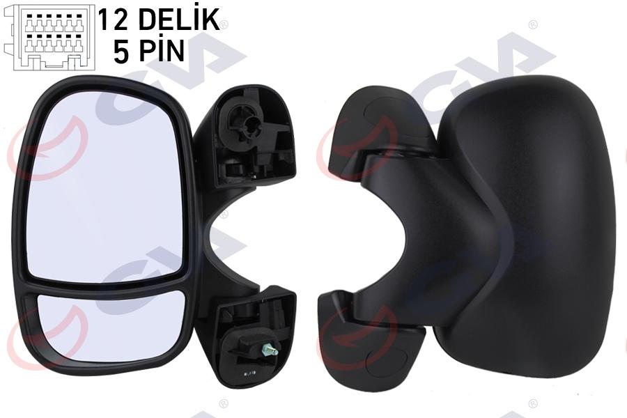 DIŞ DİKİZ AYNASI SOL TRAFIC-VİVARO 01> ELEKTRİKLİ+ISITMALI+SENSÖRLÜ+KONVEKS 5 FİŞ VM-967EHL - GVA - OEM 7701473245