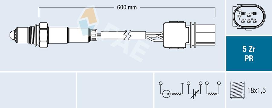 OKSIJEN SENSORU (KAT. ONCESI) MERCEDES W169 W176 W203 W204 C117 C219 W211 W212 X204 W164 W639 B906 - FAE - OEM A0035427018