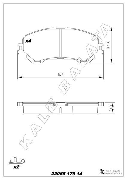 FREN BALATASI ON KADJAR 15=> QASHQAI 13=> X TRAIL 14=> - KALE BALATA - OEM 410604EA0A