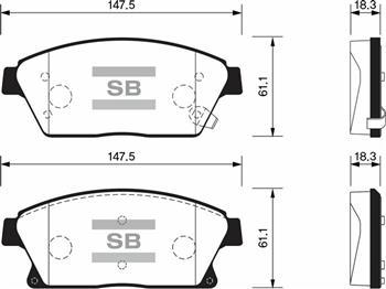 ÖN FREN BALATA OPEL ASTRA J 10-> / MOKKA 13-> / ZAFIRA C 11-> / CHEVROLET CRUZE 1.6L J300 09-> / TRAX 1.4L 1.6L 11-> (16 İNÇ 300mm) - SANGSIN - OEM 1605178