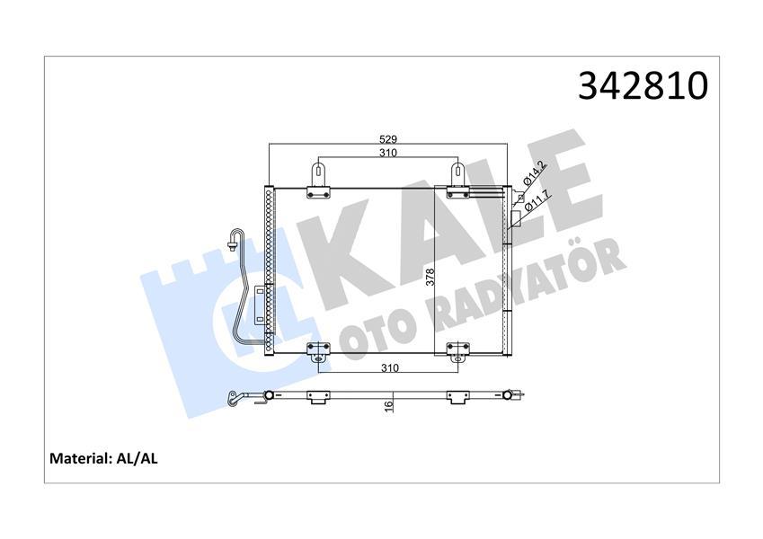 KLİMA KONDENSERİ CLIO II 1.1-1.2-1.4-1.6-1.9 16V 98=> - KALE - OEM 7700414103