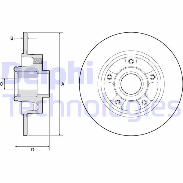 FREN DISKI [5D-260MM] CLIO IV 1.6 RS 13- M5M 400 - DELPHI - OEM 432007556R