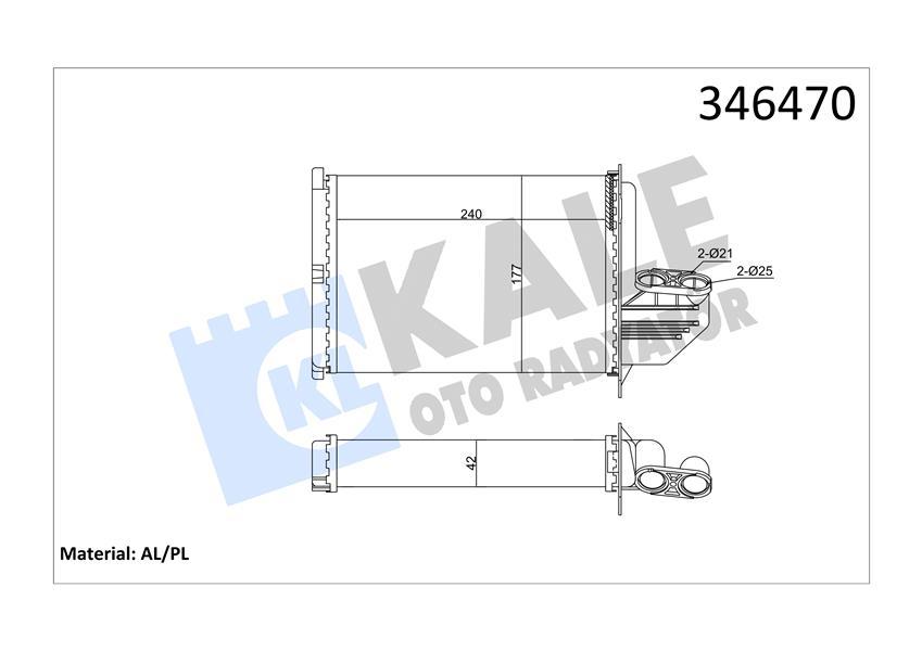 KALORIFER RADYATORU BMW M40 M43 M50 M52 S50 E36 KLIMASIZ - KALE - OEM 64118390435