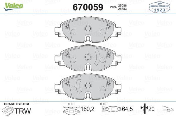 ÖN BALATA GOLF7-A3-LEON-TIGUAN-PASSAT-OCTAVIA-SUPERB 12=> - VALEO - OEM 8V0698151