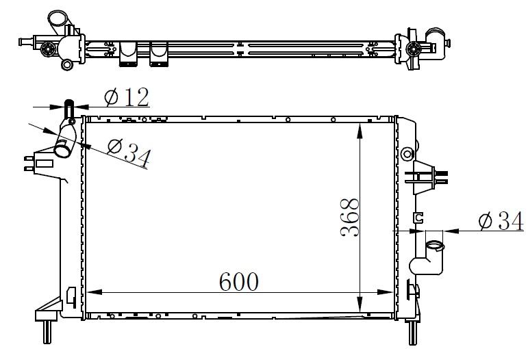 RADYATÖR ASTRA G 1.7CDTI-1.7 16V(AC+KLİMASIZ+MEKANİK) (600x368x32) - ORIS - OEM 9192586