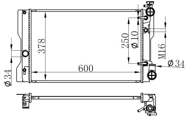 RADYATOR BRAZIN AT 599×372X26 TOYOTA COROLLA 1.6İ 07-  #### - ORIS - OEM 1641022181