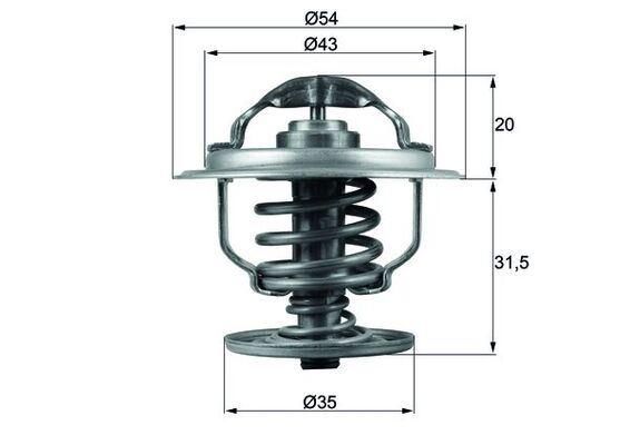 TERMOSTAT (87 ºC) VOLKSWAGEN GOLF V JETTA III PASSAT 05- POLO 01- TOURAN - MAHLE TERMOSTAT - OEM 03G121113A