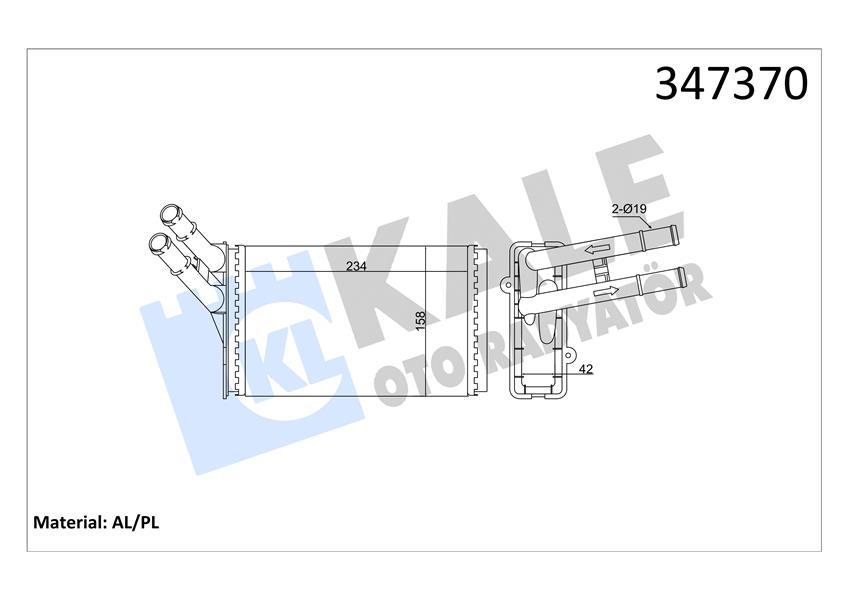 KALORİFER RADYATÖRÜ PASSAT A4 SUPERB 97->00 - KALE - OEM 8D1819030B