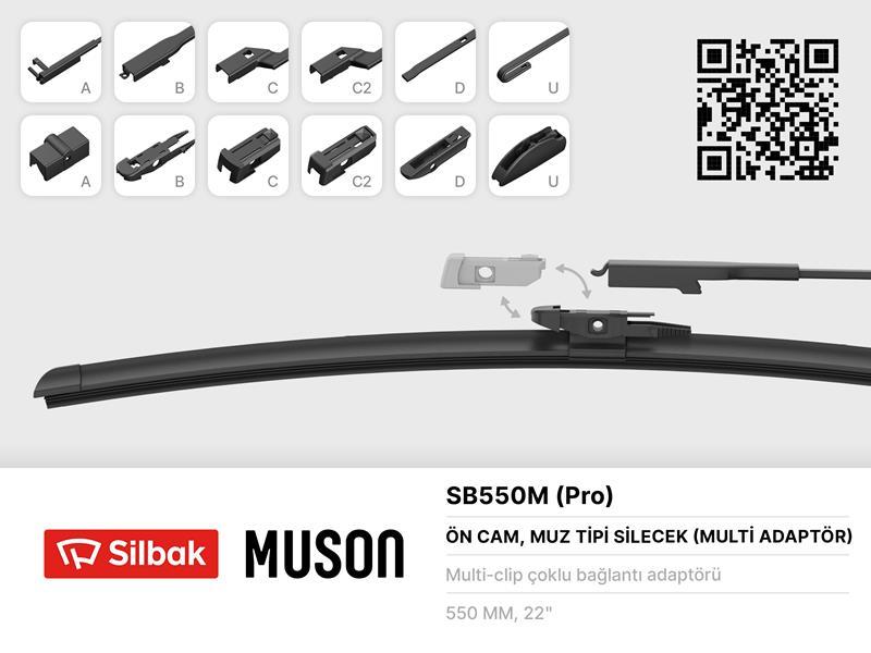 SİLECEK SÜPÜRGESİ MUZ TİPİ GRAFİTLİ 550mm 6 APARATLI - SILBAK