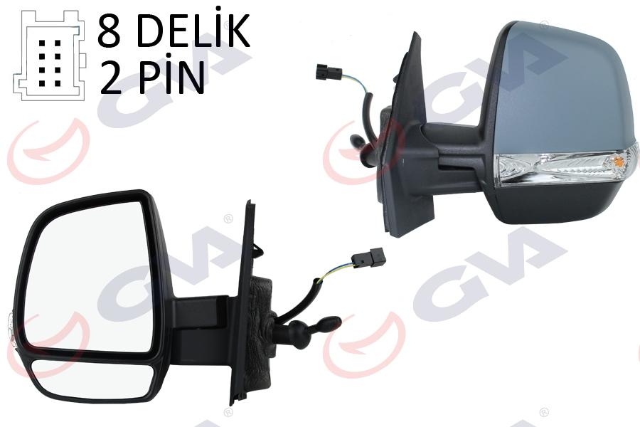 DIŞ DİKİZ AYNASI SOL DOBLO 11> OPEL COMBO 12>18 MEKANİK+SİNYALLİ+ASTARLI+ÇİFT CAM+KONVEKS VM-669PL - GVA - OEM 735528050