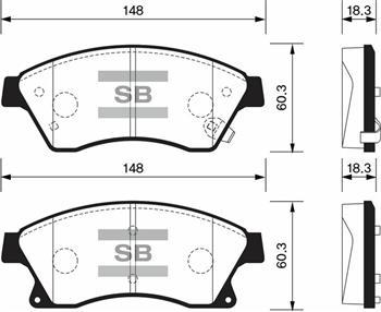 ÖN BALATA (15 INC) ASTRA J 1.3 CDTI-1.4-1.4 TURBO-1.6 1.7 CDTİ 2.0CDTİ 10>AVEO 11>CRUZE 11> - SANGSIN - OEM 95530019