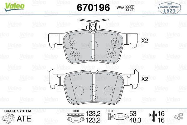 ARKA DİSK FREN BALATASI FORD EDGE 2.0D 08/15-07/18 FORD KUGA 1.5/1.5D/1.6/2.0/2.0D 11/12> (FTE KIRMIZI KUTU) - VALEO - OEM 5302023