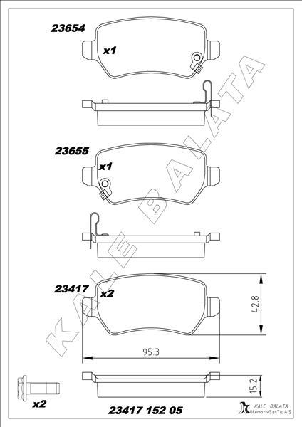 ARKA FREN BALATA KIA CEED 1.6L G4FJ T-GDI 13-> / 1.6L D4FB CRDi dizel 12-> / VENGA 1.4L 1.6L 10-19 - KALE - OEM 58302A2A30