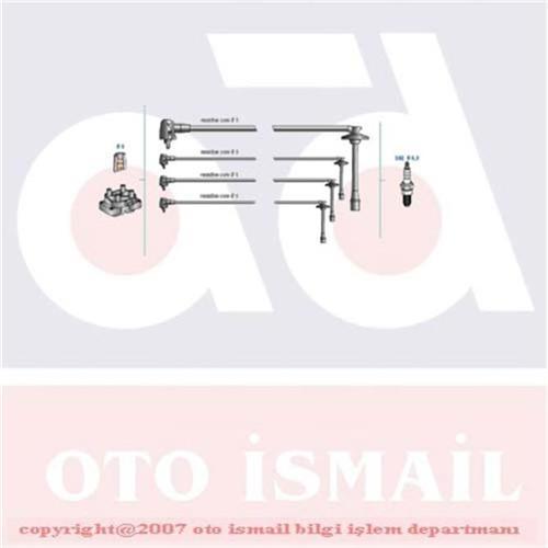 BUJİ KABLOSU TOYOTA COROLLA 1.6L 4A-FE AE101 AE111 DOHC (enjeksiyonlu) 92-00 - DODUCO - OEM 9091915510