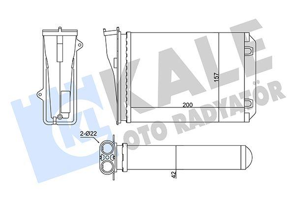 KALORIFER RADYATORU C3 III- P2008 I-208 I AL/MKNK 200X157X42 - KALE - OEM 1608182480