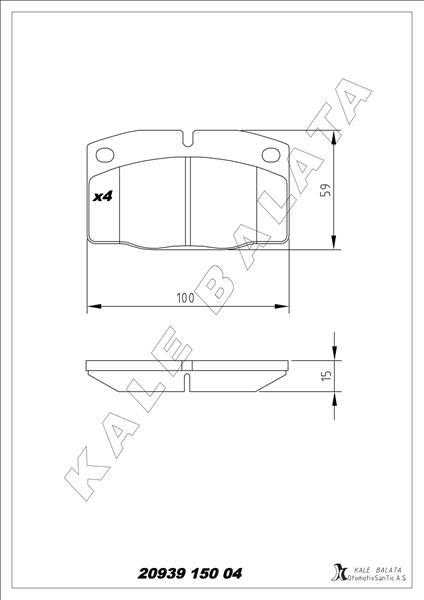 ÖN FREN BALATASI ASCONA (76/88) CORSA A (82.3.93) - KALE - OEM 1605586