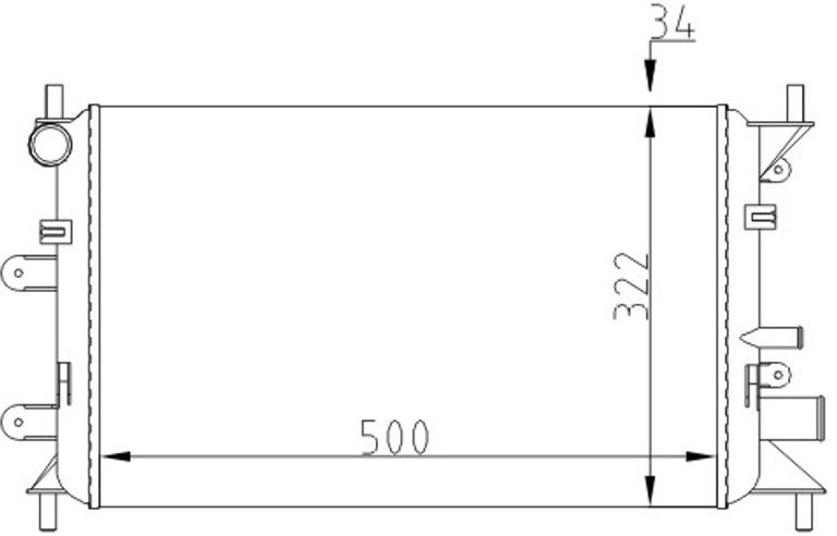 RADYATÖR ESCORT 1.6 CLX (AC+MEK) (500x322x34) (ALÜMİNYUM) 62162 - ORIS - OEM 92AB8005CB