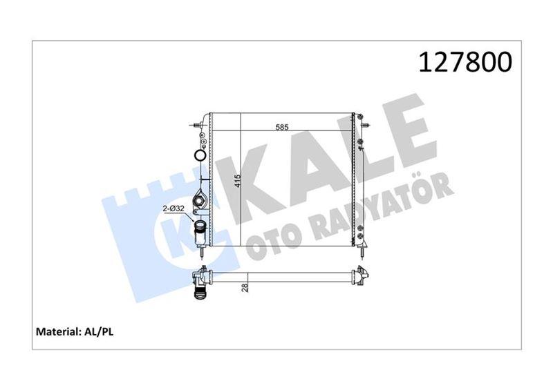 RADYATÖR MGN I-SCENIC 1.4-1.6-1.8-2.0 16V (AC+MEK) (585x414.5x23) - KALE - OEM 7700425842
