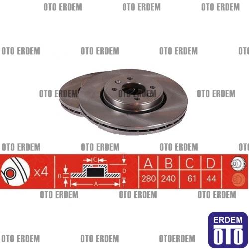 ÖN FREN AYNASI (DİSKİ) RENAULT CLIO II 98> CLIO III 05> MEGANE I 96> MEGANE II 02> SCENIC I 96> SCENIC II 02> CAPTUR 13> DACIA DOKKER 12> LODGY 12> (280x24x4 DELİK) HAVALI - AYD - OEM 402068053R