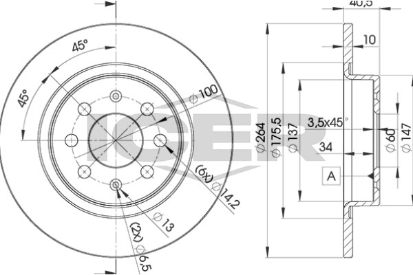 FREN DISKI ARKA DELIKSIZ PUNTO 2009- PUNTO GRANDE PUNTO 2005 - PUNTO EVO 2008 - - TRW - OEM 55700592