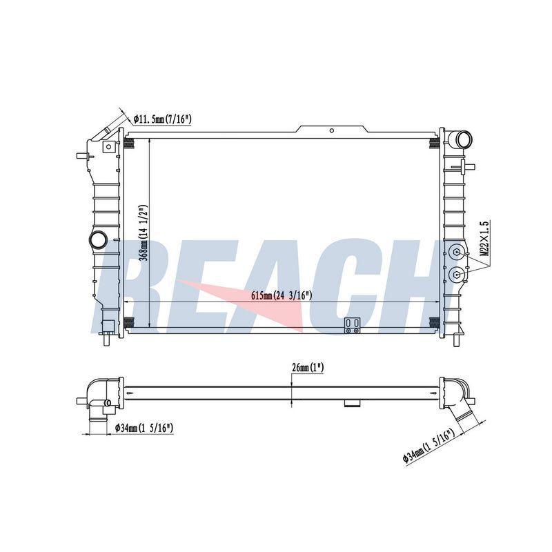 RADYATOR CALIBRA 2.0 16V 90=> VECTRA A 1.4-1.6 89=>95 - VAUXHALL CALIBRA CALVALIER AL PL BRZ - KALE - OEM 3096385