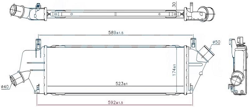 INTERCOOLER BRAZİNG INTERCOOLER A/M(523X174X30)MİCRA 1.5 DCİ 2002+ 96307 - ORIS - OEM 14461