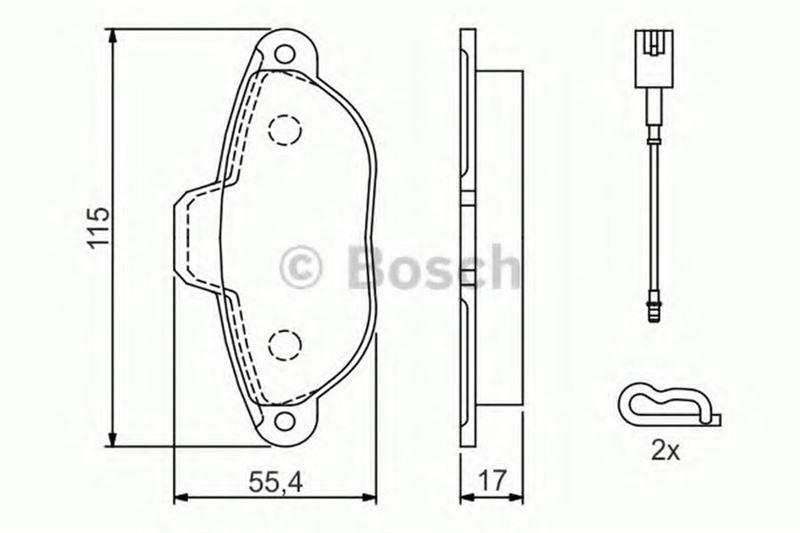 ÖN BALATA FİŞLİ FIAT PANDA 1.2 09=> PANDA 1.4 10=> 500 1.2 11/08=> FORD KA 1.2 2.09=> - BOSCH - OEM 77365337