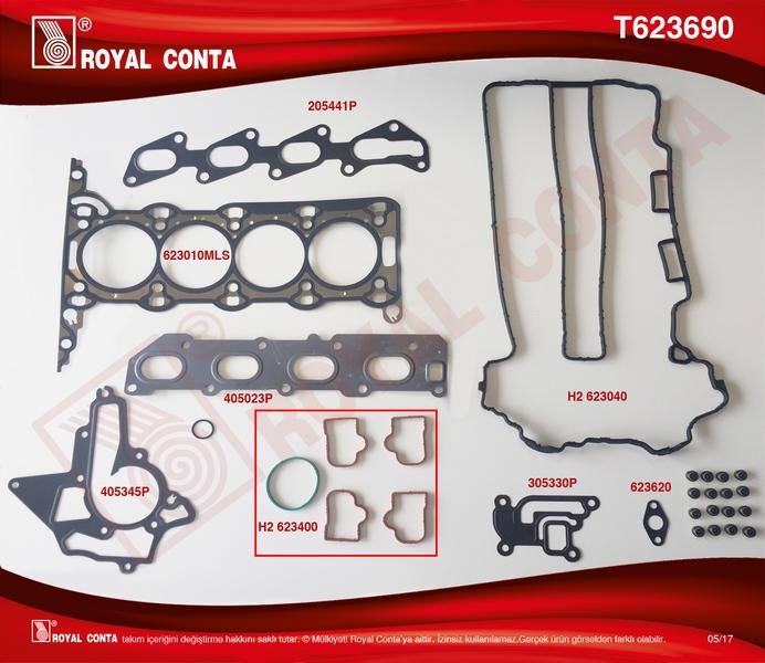 TAM TAKIM CONTA (REINZ SUBAP LASTIKLI KECELI) OPEL ASTRA G-H CORSA C-D 12 14 03- Z12XEP Z14XEP - ROYALCONTA - OEM 1606247