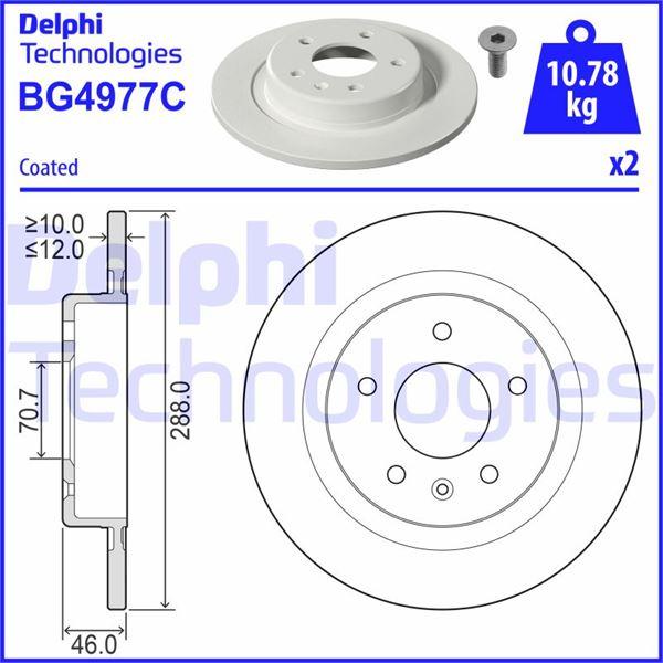 ARKA FREN AYNASI INSIGNIA B 2017 >> (16 İNÇ) (288x12x5DL DOLU) - DELPHI - OEM 13517857