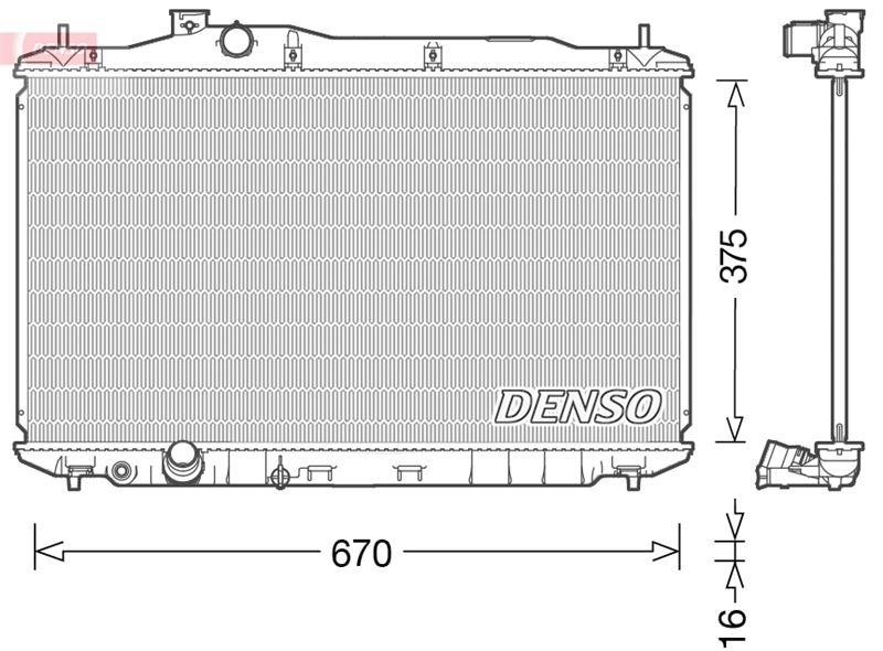 RADİATOR. ENGİNE COOLİNG HONDA CIVIC VIII HATCHBACK (05-) - DENSO - OEM 19010RSPG01